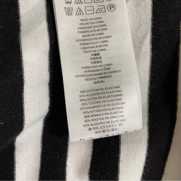 MICHAEL Michael Kors Black and White Striped Zipper Accent Top Small - Picture 7 of 9